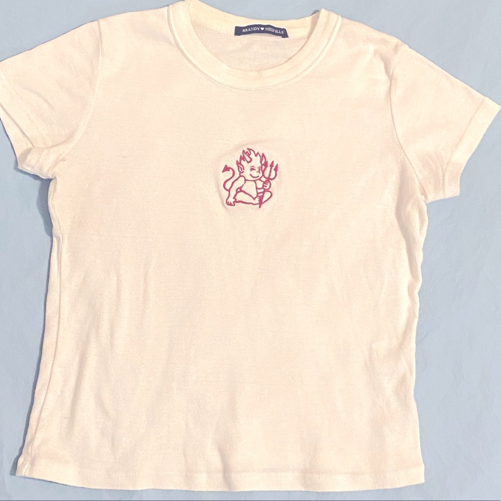 Cropped Brandy Melville Devil Shirt